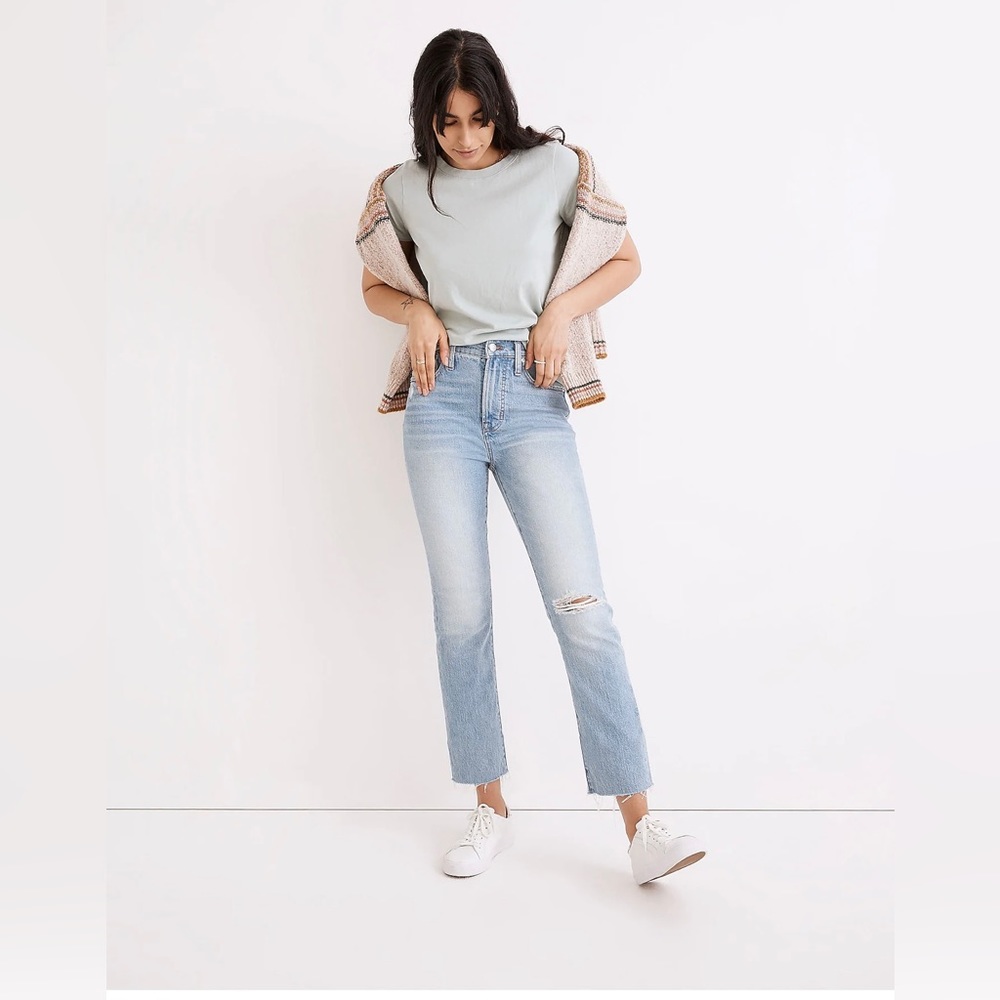 Madewell size 27 The Perfect Vintage Jean in Coney Wash: Destroyed Edition NWT